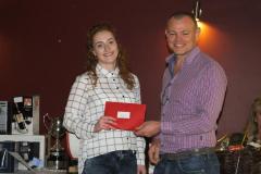 Roisin-Baker-accepts-first-prize-from-Mick-Kelly
